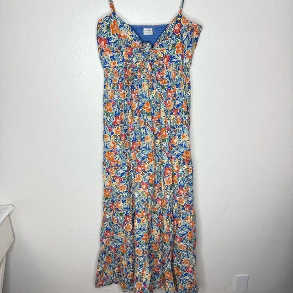 Dress Forum Floral Tie-Front Midi Dress Sz L